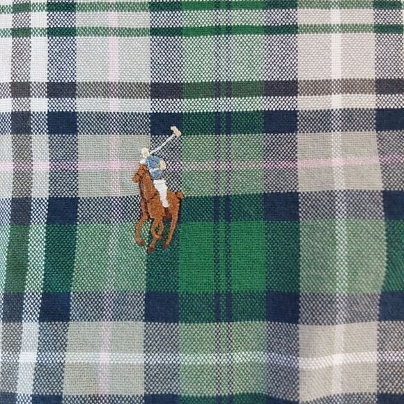 Ralph Lauren Men Button Down Long Sleeve Flesh Pony‎ Plaid Causal XL Dress Shirt - Picture 1 of 6